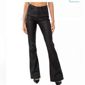 NWT Edikted Luna Faux Leather Flare Jeans XS